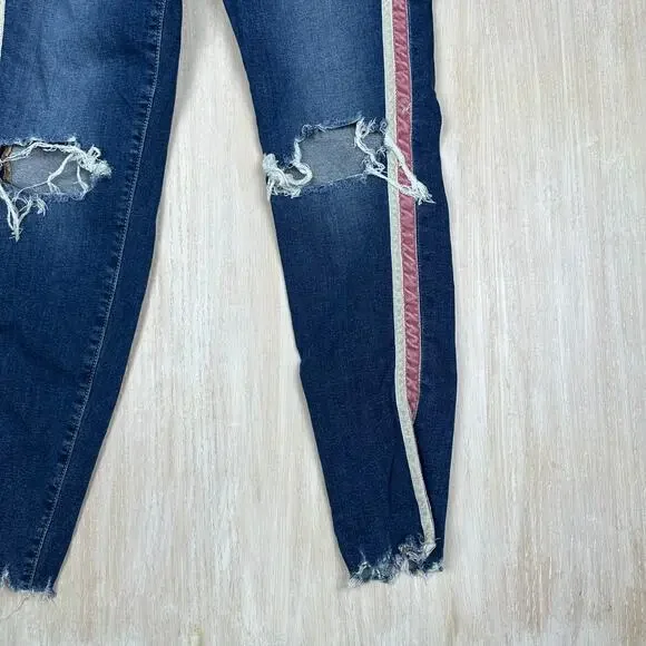 Joe's Jeans Honey High Rise Curvy Skinny Ankle Side Stripe Raina Distressed 29 - Picture 2 of 15